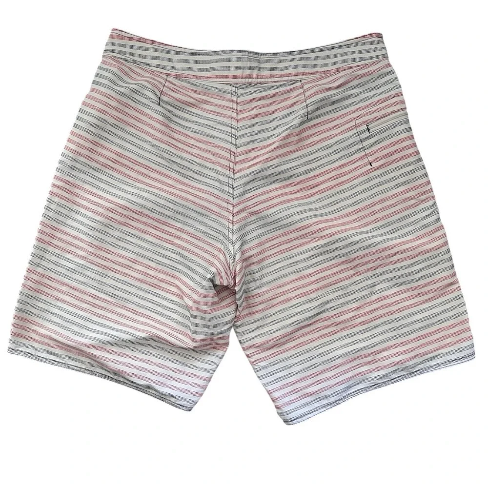 Patagonia Board Shorts Mens 34 Swim Trunks‎ Wavefarer 86556 Orange Black Striped - Picture 2 of 5